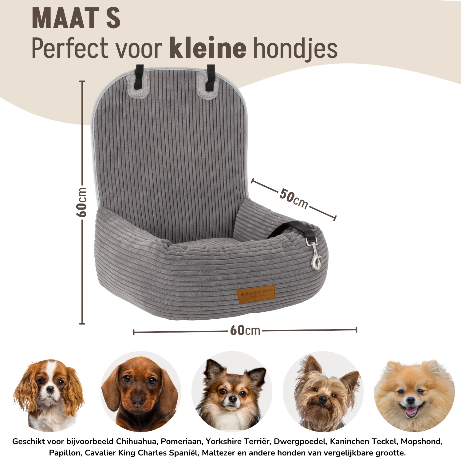 Autostoel Ribstof Grijs - MAAT S - Image 7